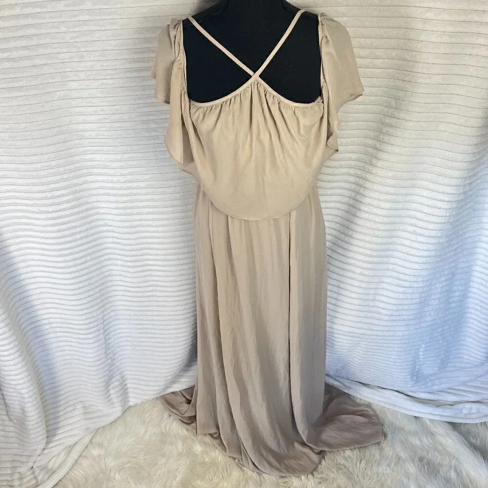 Boho Bridal Maxi Dress Cream Show Me Your Mumu Halter Off Shoulder NWT